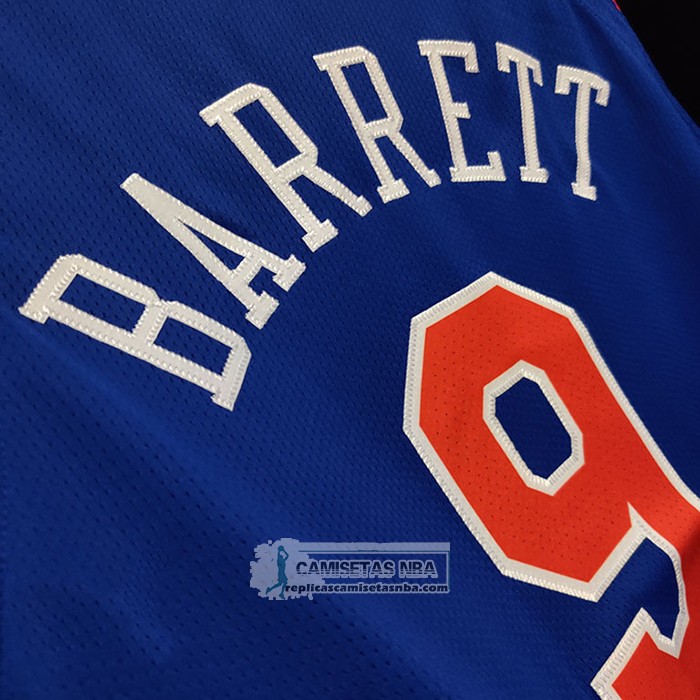 Camiseta New York Knicks RJ Barrett NO 9 Icon Autentico Azul